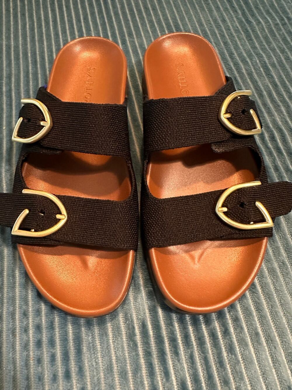 Rothy's The Buckle Slide Sandals Black Size 7